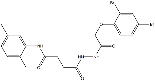 4-{2-[2-(2,4-dibromophenoxy)acetyl]hydrazino}-N-(2,5-dimethylphenyl)-4-oxobutanamide Structure