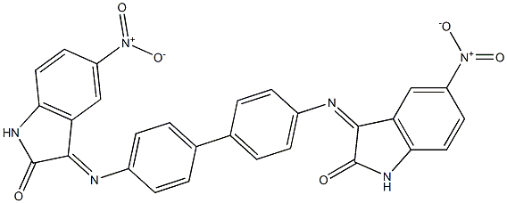 5-nitro-3-({4'-[(5-nitro-2-oxo-1,2-dihydro-3H-indol-3-ylidene)amino][1,1'-biphenyl]-4-yl}imino)-1H-indol-2-one 구조식 이미지