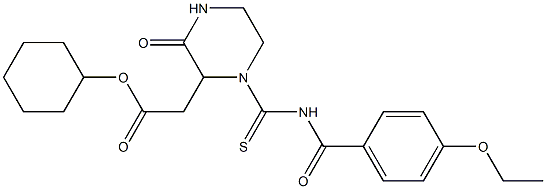 cyclohexyl 2-(1-{[(4-ethoxybenzoyl)amino]carbothioyl}-3-oxo-2-piperazinyl)acetate 구조식 이미지