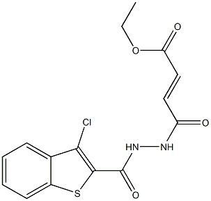 ethyl (E)-4-{2-[(3-chloro-1-benzothiophen-2-yl)carbonyl]hydrazino}-4-oxo-2-butenoate 구조식 이미지