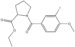 ethyl 1-(3-iodo-4-methoxybenzoyl)-2-pyrrolidinecarboxylate Structure