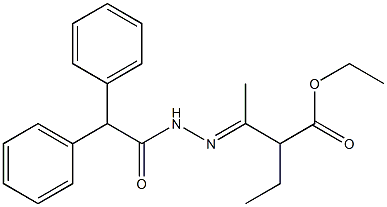 ethyl 3-[(E)-2-(2,2-diphenylacetyl)hydrazono]-2-ethylbutanoate Structure
