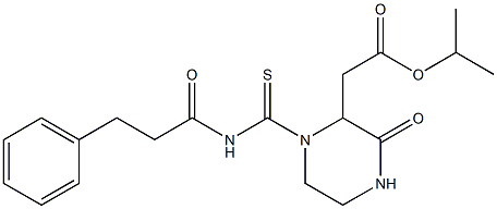 isopropyl 2-(3-oxo-1-{[(3-phenylpropanoyl)amino]carbothioyl}-2-piperazinyl)acetate 구조식 이미지