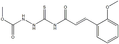 methyl 2-({[(E)-3-(2-methoxyphenyl)-2-propenoyl]amino}carbothioyl)-1-hydrazinecarboxylate 구조식 이미지
