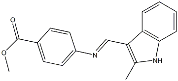 methyl 4-{[(E)-(2-methyl-1H-indol-3-yl)methylidene]amino}benzoate Structure