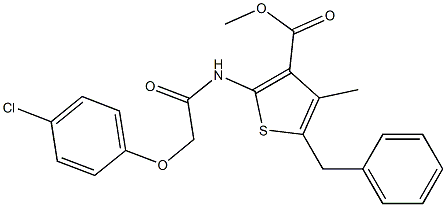 methyl 5-benzyl-2-{[2-(4-chlorophenoxy)acetyl]amino}-4-methyl-3-thiophenecarboxylate 구조식 이미지