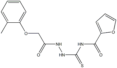 N-({2-[2-(2-methylphenoxy)acetyl]hydrazino}carbothioyl)-2-furamide 구조식 이미지