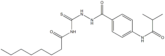 N-({2-[4-(isobutyrylamino)benzoyl]hydrazino}carbothioyl)octanamide Structure