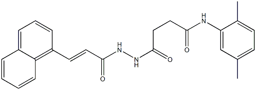 N-(2,5-dimethylphenyl)-4-{2-[(E)-3-(1-naphthyl)-2-propenoyl]hydrazino}-4-oxobutanamide 구조식 이미지