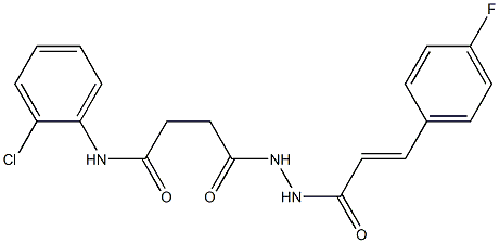N-(2-chlorophenyl)-4-{2-[(E)-3-(4-fluorophenyl)-2-propenoyl]hydrazino}-4-oxobutanamide 구조식 이미지