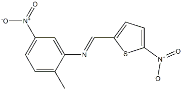2-methyl-5-nitro-N-[(E)-(5-nitro-2-thienyl)methylidene]aniline Structure