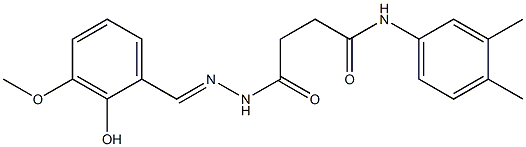 N-(3,4-dimethylphenyl)-4-{2-[(E)-(2-hydroxy-3-methoxyphenyl)methylidene]hydrazino}-4-oxobutanamide Structure