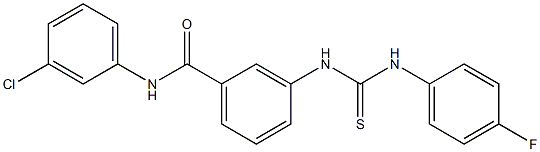 N-(3-chlorophenyl)-3-{[(4-fluoroanilino)carbothioyl]amino}benzamide Structure