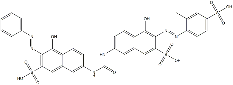 4-Hydroxy-7-[[[[5-hydroxy-6-[(2-methyl-4-sulfophenyl)azo]-7-sulfo-2-naphtyl]amino]carbonyl]amino]-3-(phenylazo)-2-naphthalenesulfonic acid 구조식 이미지