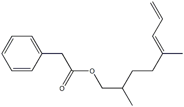 Phenylacetic acid 2,5-dimethyl-5,7-octadienyl ester 구조식 이미지