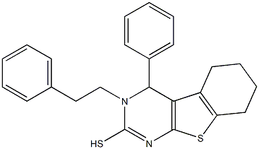 3,4,5,6,7,8-Hexahydro-3-phenethyl-4-phenyl[1]benzothieno[2,3-d]pyrimidine-2-thiol Structure