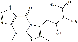 2-Amino-3-hydroxy-4-(4,6-dimethyl-9-oxo-4,9-dihydro-1H-imidazo[1,2-a]purine-7-yl)butyric acid Structure