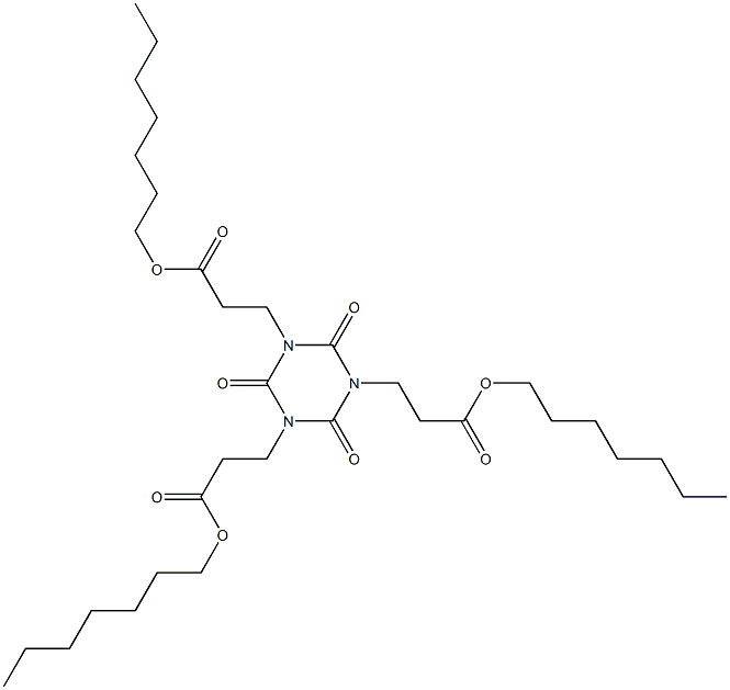 2,4,6-Trioxo-1,3,5-triazine-1,3,5(2H,4H,6H)-tripropionic acid triheptyl ester 구조식 이미지