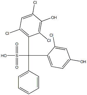 (2-Chloro-4-hydroxyphenyl)(2,4,6-trichloro-3-hydroxyphenyl)phenylmethanesulfonic acid 구조식 이미지