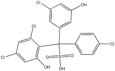 (4-Chlorophenyl)(3-chloro-5-hydroxyphenyl)(2,4-dichloro-6-hydroxyphenyl)methanesulfonic acid Structure