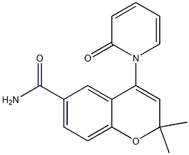 2,2-Dimethyl-6-carbamoyl-4-[(1,2-dihydro-2-oxopyridin)-1-yl]-2H-1-benzopyran Structure