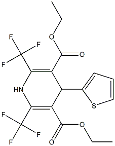 1,4-Dihydro-2,6-bis(trifluoromethyl)-4-(2-thienyl)pyridine-3,5-dicarboxylic acid diethyl ester Structure