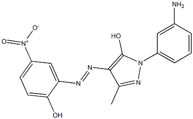 1-(m-Aminophenyl)-4-(2-hydroxy-5-nitrophenylazo)-3-methyl-1H-pyrazol-5-ol 구조식 이미지