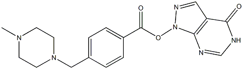 1,5-Dihydro-4-oxo-4H-pyrazolo[3,4-d]pyrimidin-1-ol 4-[(4-methylpiperazin-1-yl)methyl]benzoate 구조식 이미지