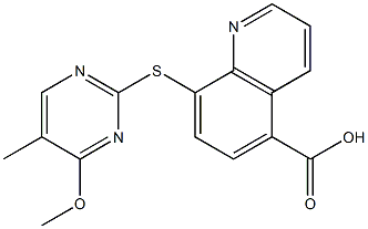 8-[(4-Methoxy-5-methylpyrimidin-2-yl)thio]quinoline-5-carboxylic acid 구조식 이미지