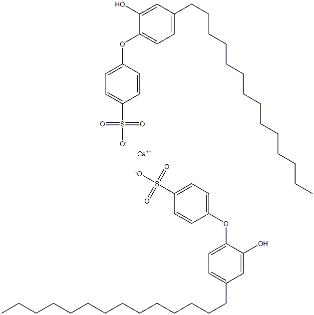 Bis(2'-hydroxy-4'-tetradecyl[oxybisbenzene]-4-sulfonic acid)calcium salt 구조식 이미지