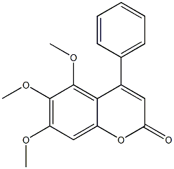 5,6,7-Trimethoxy-4-phenyl-2H-1-benzopyran-2-one Structure