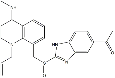 1,2,3,4-Tetrahydro-1-(2-propenyl)-4-methylamino-8-(5-acetyl-1H-benzimidazol-2-ylsulfinylmethyl)quinoline Structure