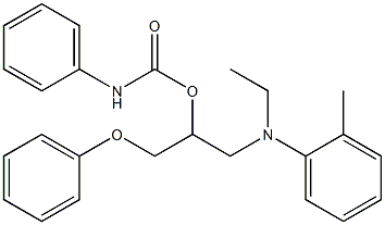 Phenylcarbamic acid 2-(N-ethyl-o-toluidino)-1-(phenoxymethyl)ethyl ester 구조식 이미지