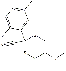 5-(Dimethylamino)-2-[2,5-dimethylphenyl]-1,3-dithiane-2-carbonitrile 구조식 이미지