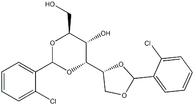 1-O,2-O:3-O,5-O-Bis(2-chlorobenzylidene)-L-glucitol 구조식 이미지