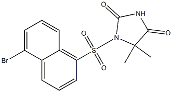 5,5-Dimethyl-1-[(5-bromo-1-naphtyl)sulfonyl]imidazolidine-2,4-dione 구조식 이미지