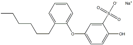 4-Hydroxy-2'-hexyl[oxybisbenzene]-3-sulfonic acid sodium salt 구조식 이미지