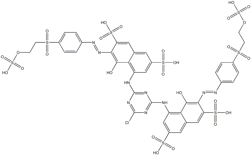 4,4'-[(6-Chloro-1,3,5-triazine-2,4-diyl)diimino]bis[5-hydroxy-6-[[4-[[2-(sulfooxy)ethyl]sulfonyl]phenyl]azo]-2,7-naphthalenedisulfonic acid] 구조식 이미지