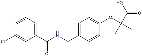 2-[4-(3-Chlorobenzoylaminomethyl)phenoxy]-2-methylpropionic acid Structure