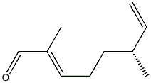 [R,(-)]-2,6-Dimethyl-2,7-octadienal 구조식 이미지