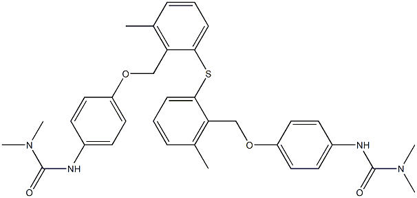 [4-[N-(N,N-Dimethylcarbamoyl)amino]phenoxymethyl](3-methylphenyl) sulfide Structure