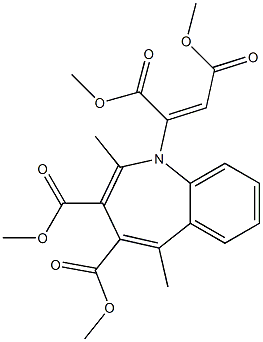 2-[2,5-Dimethyl-3,4-bis(methoxycarbonyl)-1H-1-benzazepin-1-yl]maleic acid dimethyl ester 구조식 이미지