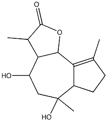 3a,4,5,6,6a,7,8,9b-Octahydro-4,6-dihydroxy-3,6,9-trimethylazuleno[4,5-b]furan-2(3H)-one Structure