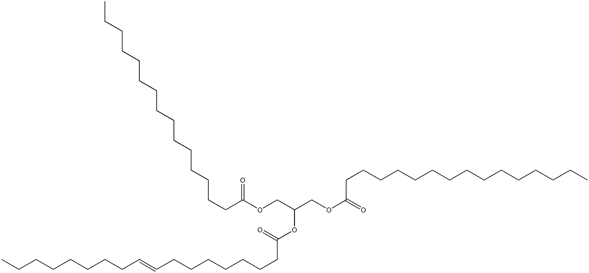 Glycerol 1,3-dipalmitate 2-[(E)-9-octadecenoate] Structure