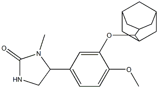 3-Methyl-4-[4-methoxy-3-[[adamantan-2-yl]oxy]phenyl]imidazolidin-2-one Structure