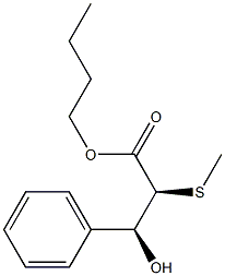 (2S,3S)-2-(Methylthio)-3-hydroxy-3-phenylpropanoic acid butyl ester Structure
