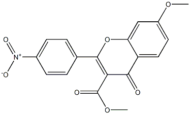 7-Methoxy-2-[4-nitrophenyl]-4-oxo-4H-1-benzopyran-3-carboxylic acid methyl ester 구조식 이미지