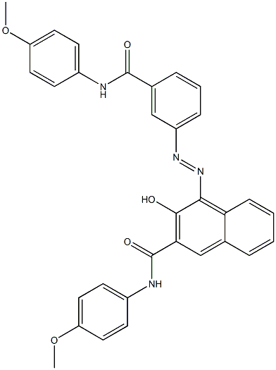 4-[[3-[[(4-Methoxyphenyl)amino]carbonyl]phenyl]azo]-3-hydroxy-N-(4-methoxyphenyl)-2-naphthalenecarboxamide Structure