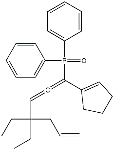 1-(1-Cyclopentenyl)-1-(diphenylphosphinyl)-4,4-diethyl-1,2,6-heptatriene 구조식 이미지