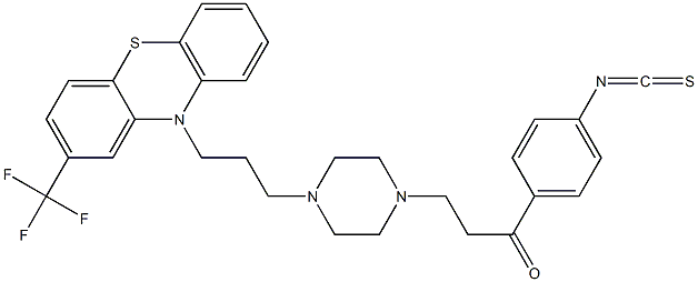 4-[3-[2-(Trifluoromethyl)-10H-phenothiazin-10-yl]propyl]-1-[2-(4-isothiocyanatobenzoyl)ethyl]-piperazine 구조식 이미지